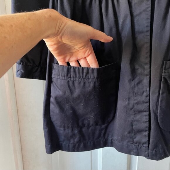 French Connection 3/4 Sleeve Button Up Smock Black Jacket Size 6 - Picture 5 of 14